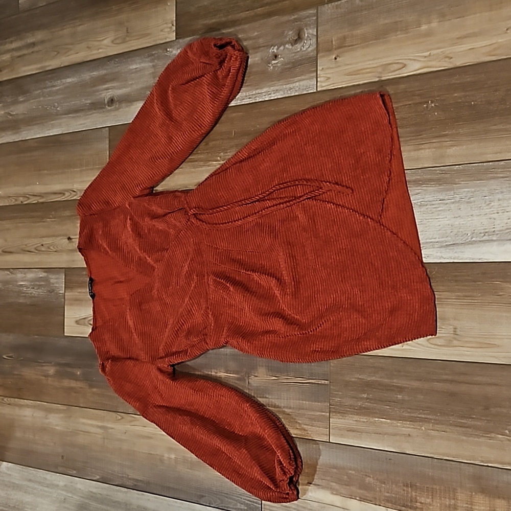 Simplee Apparel Rust Wrap Dress